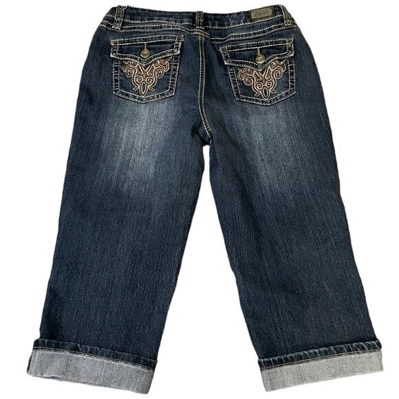 Earl Jean Cropped Denim Jeans with Embellished Pockets, Size 4 - Picture 1 of 5